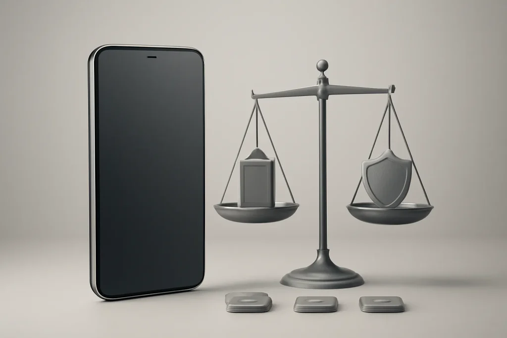 Balance symbolique entre risque et bénéfice dans l’achat reconditionné.